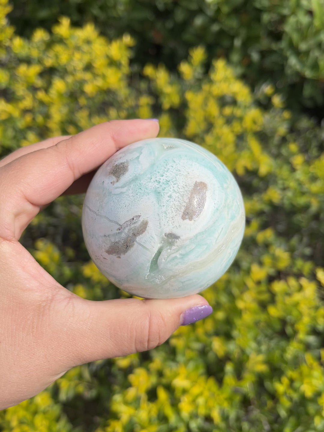 Blue Aragonite Sphere #3