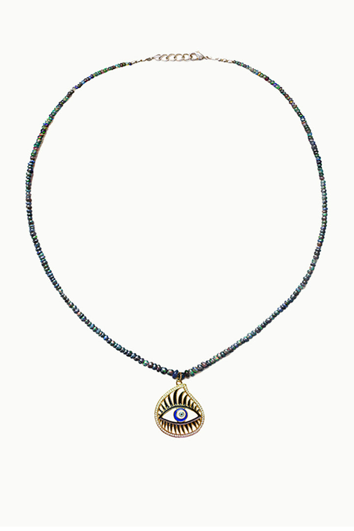 Sivalya Protective Abundance Black Opal Evil Eye Necklace