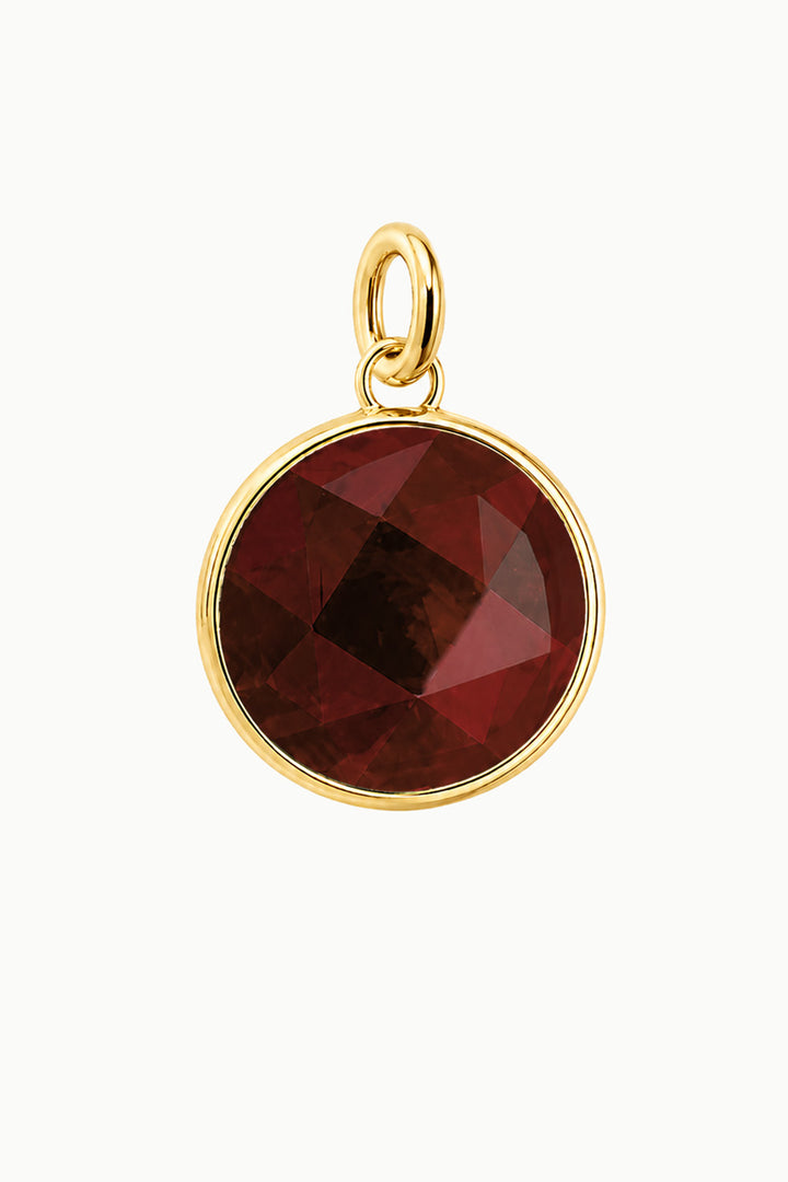 Ruby Round Disk Charm