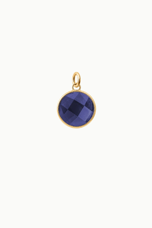 Sapphire Round Disk Charm