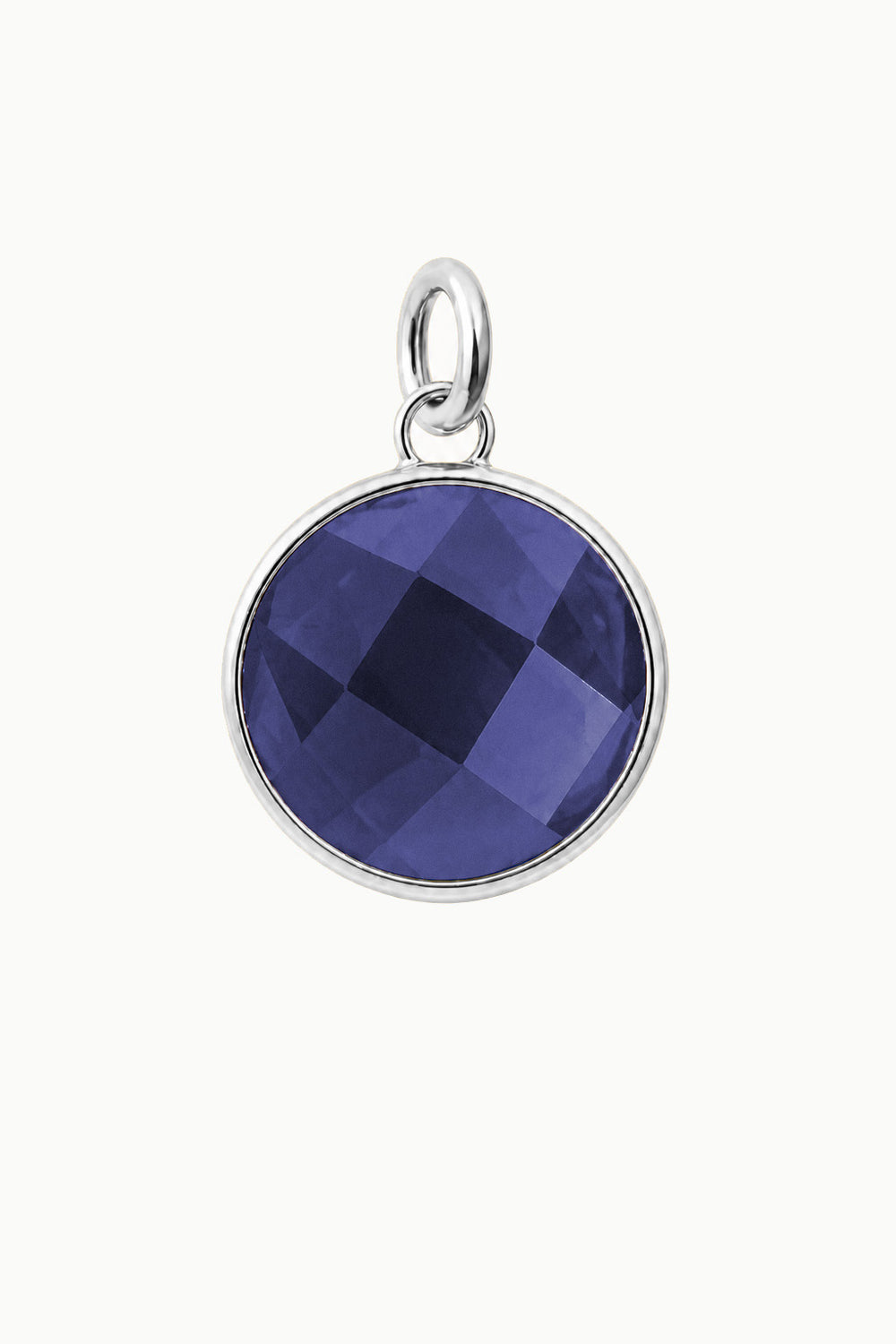 Sapphire Round Disk Charm