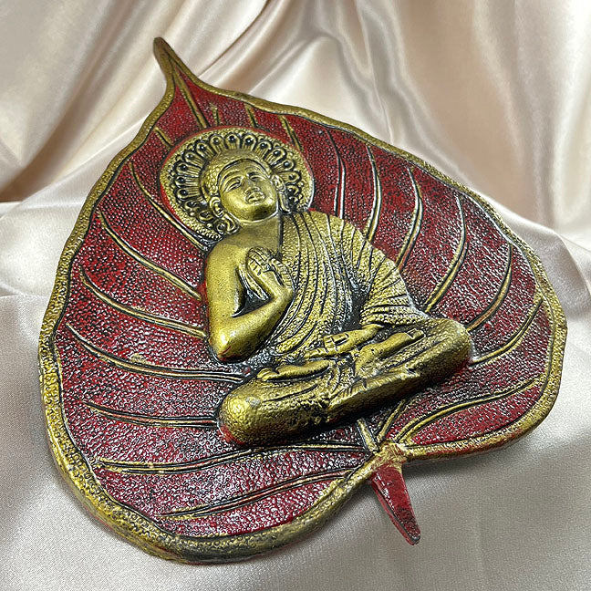 Sivalya Red and Gold Bodhi Leaf Buddha Wall Art