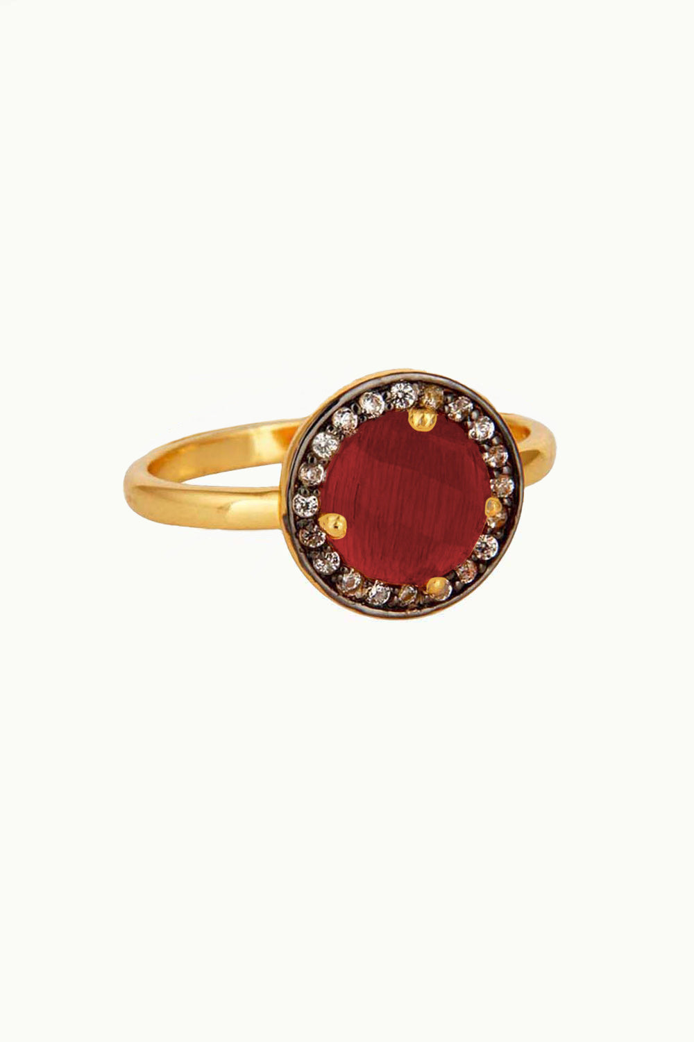 Sivalya Red Onyx Gold Vermeil Ring - Halo
