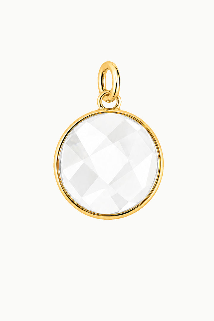 Rock Crystal Round Disk Charm