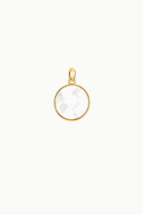 Rock Crystal Round Disk Charm