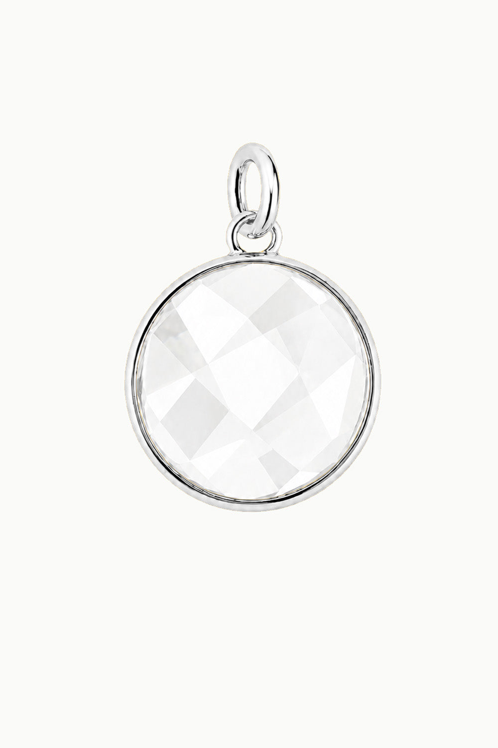 Rock Crystal Round Disk Charm