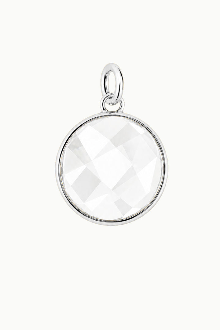Rock Crystal Round Disk Charm