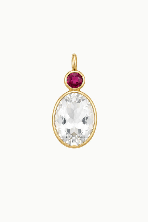 Rock Crystal & Tourmaline Charm