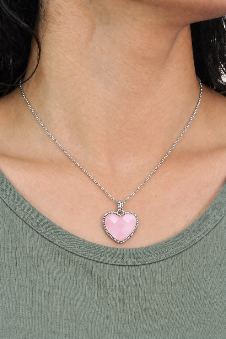 Rose Quartz Heart Charm