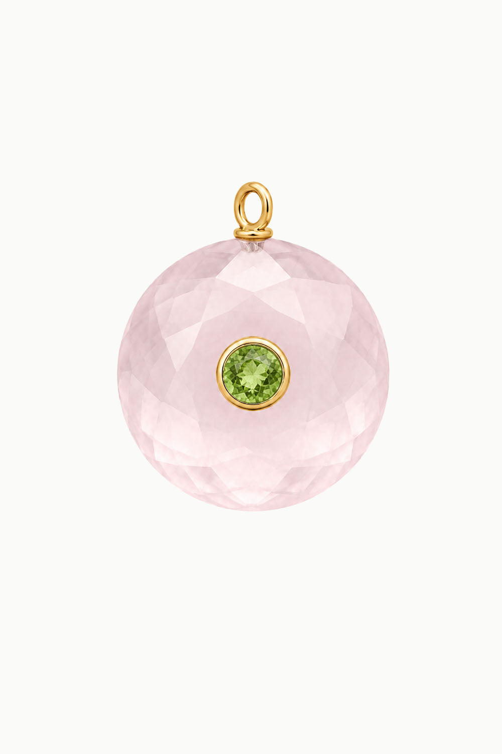 Rose Quartz &amp; Peridot Gemstone Pendant