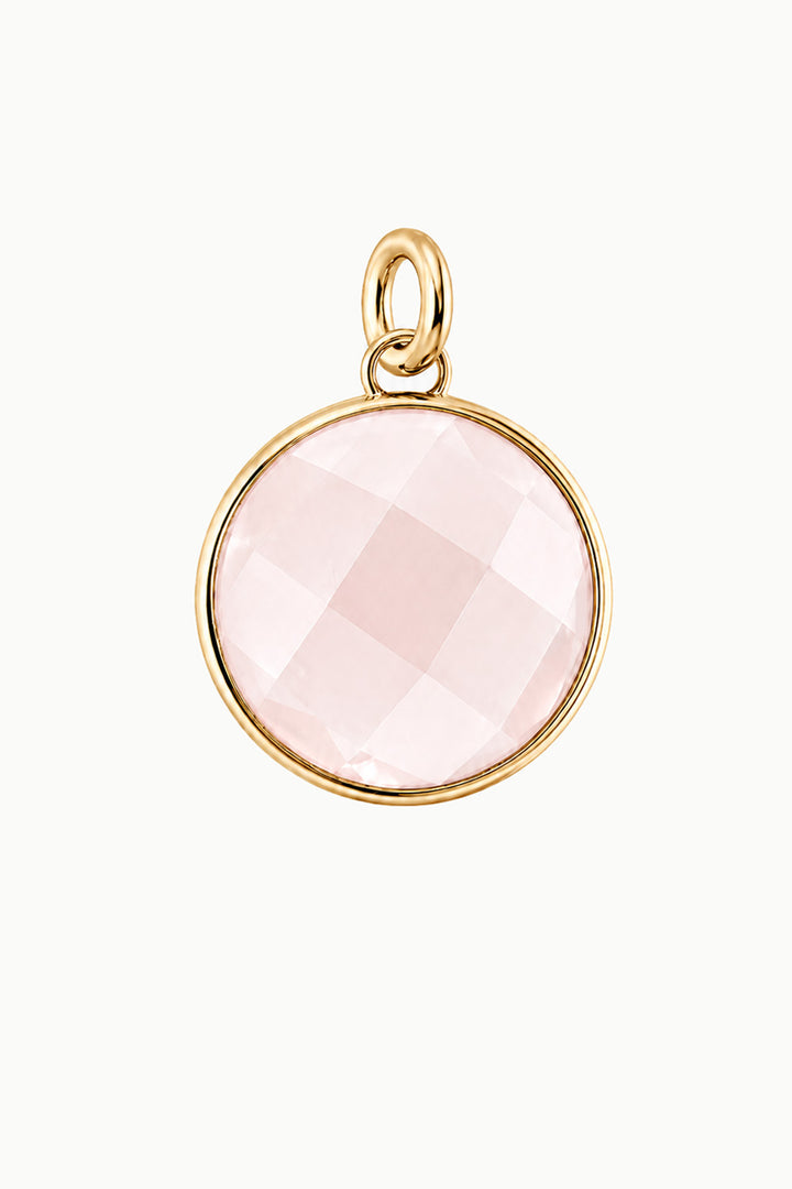 Rose Quartz Round Disk Charm