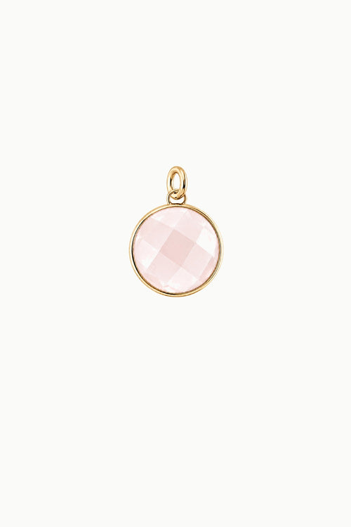 Rose Quartz Round Disk Charm