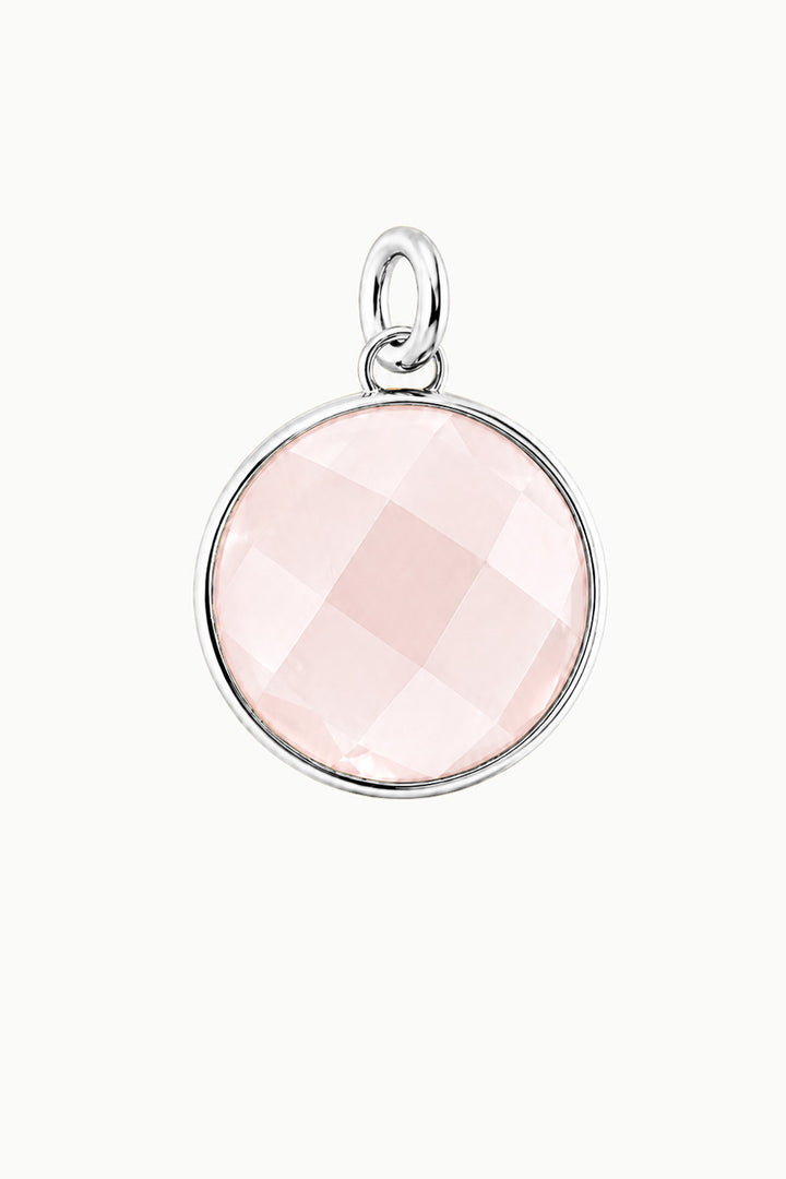 Rose Quartz Round Disk Charm