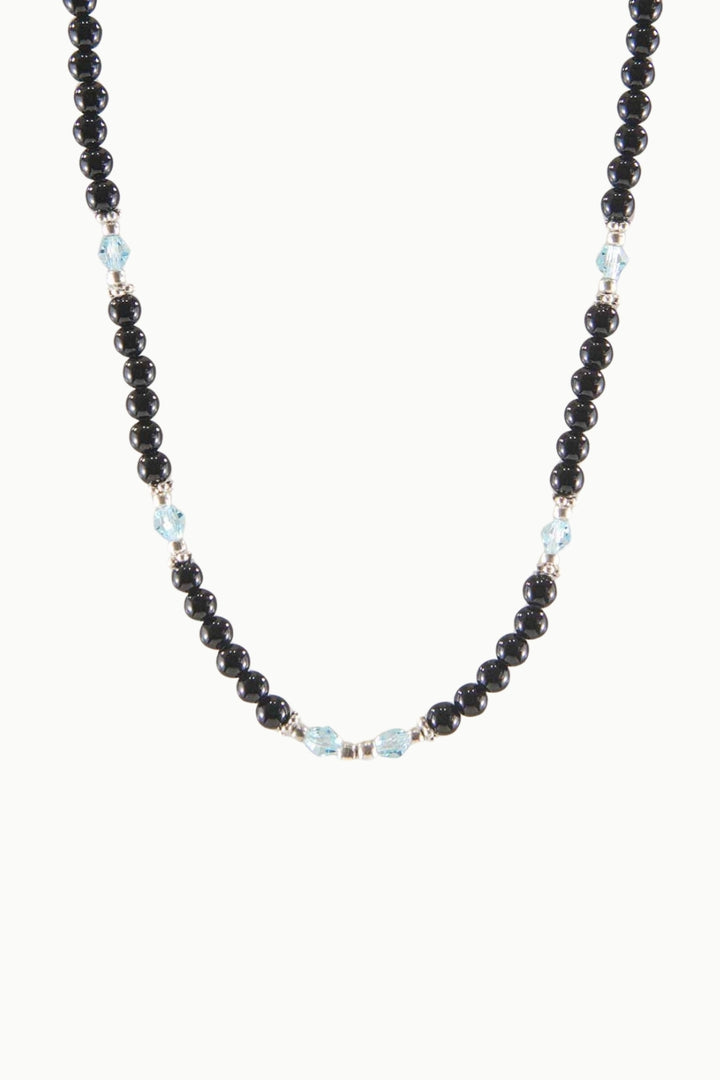 Sivalya Inspiration Black Onyx and Blue Crystals Necklace