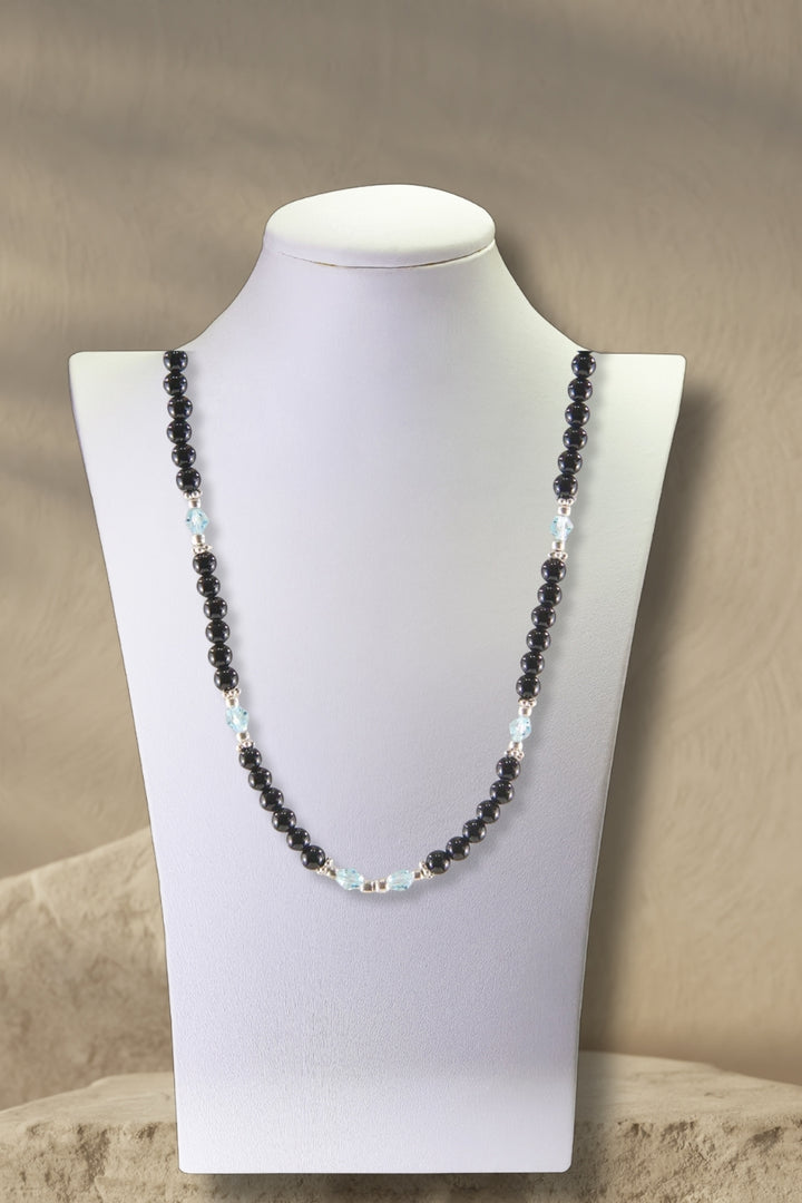 Sivalya Inspiration Black Onyx and Blue Crystals Necklace