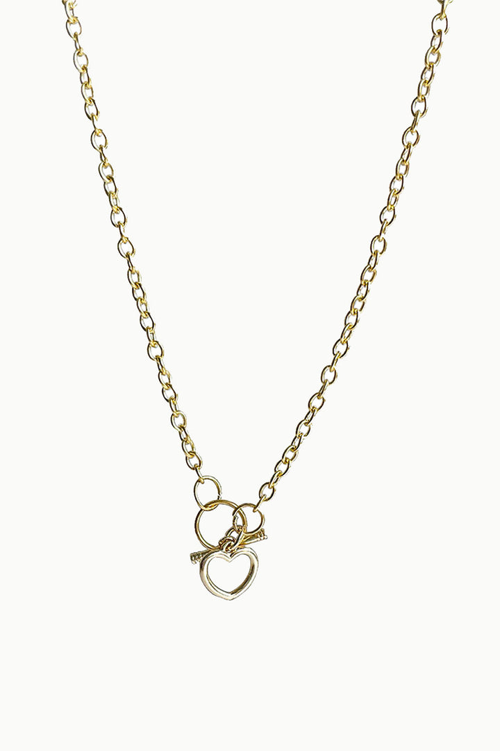 Sivalya Love Heart Locket Link Chain Necklace