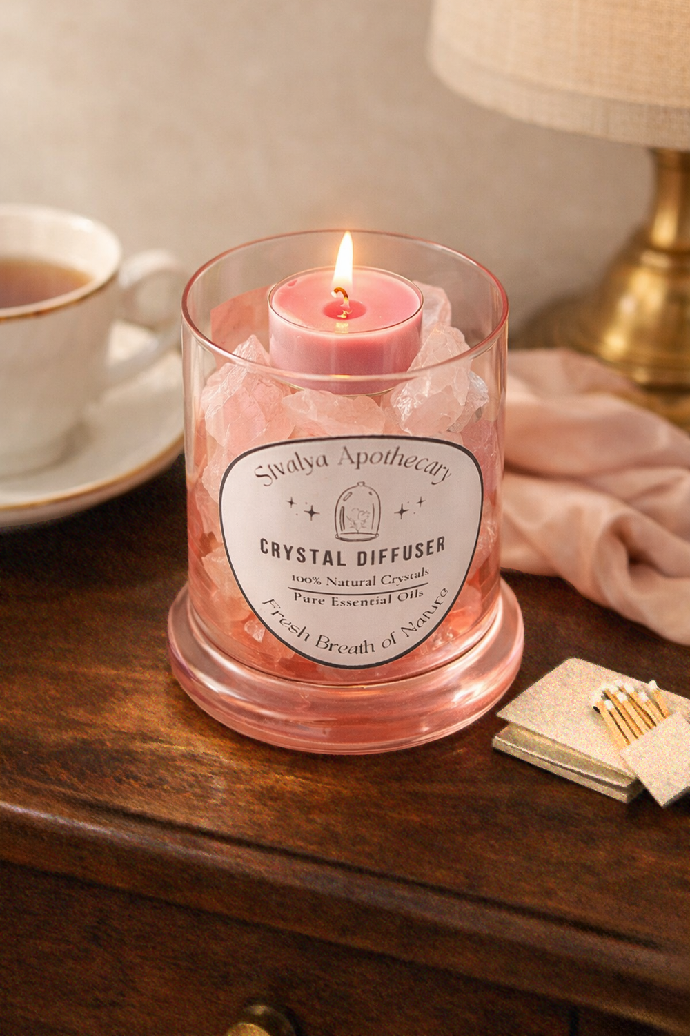 Sivalya Love Magnet Crystal Diffuser - Rose Quartz and Rose Oil