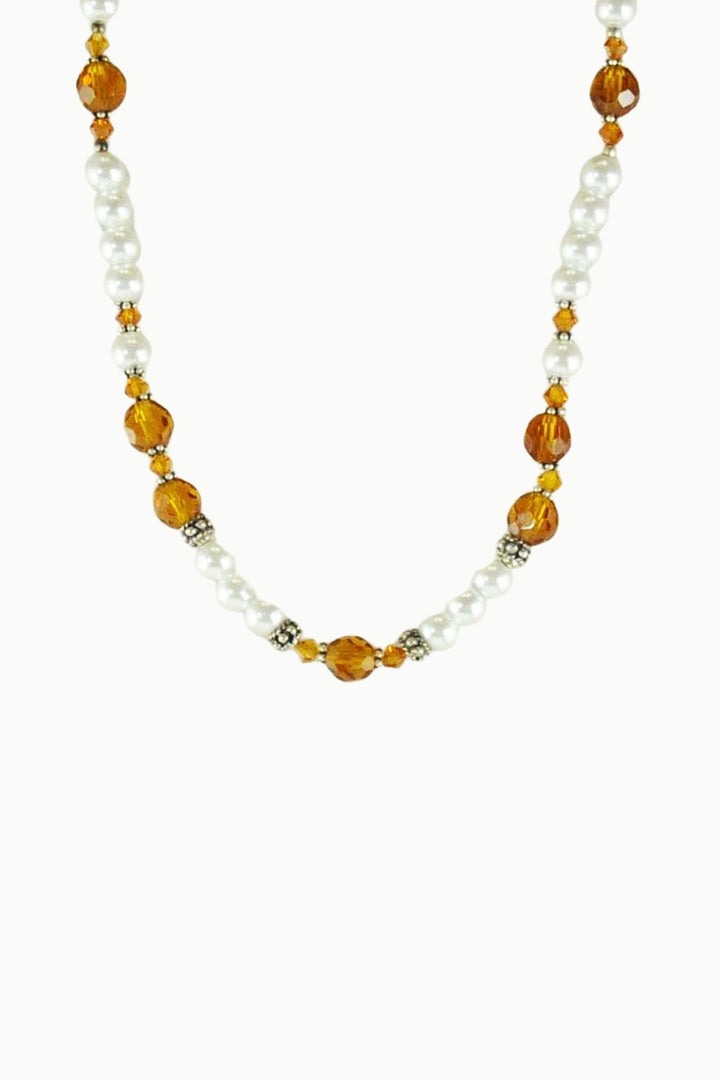 Sivalya Radiance Pearls and Amber Crystals Necklace