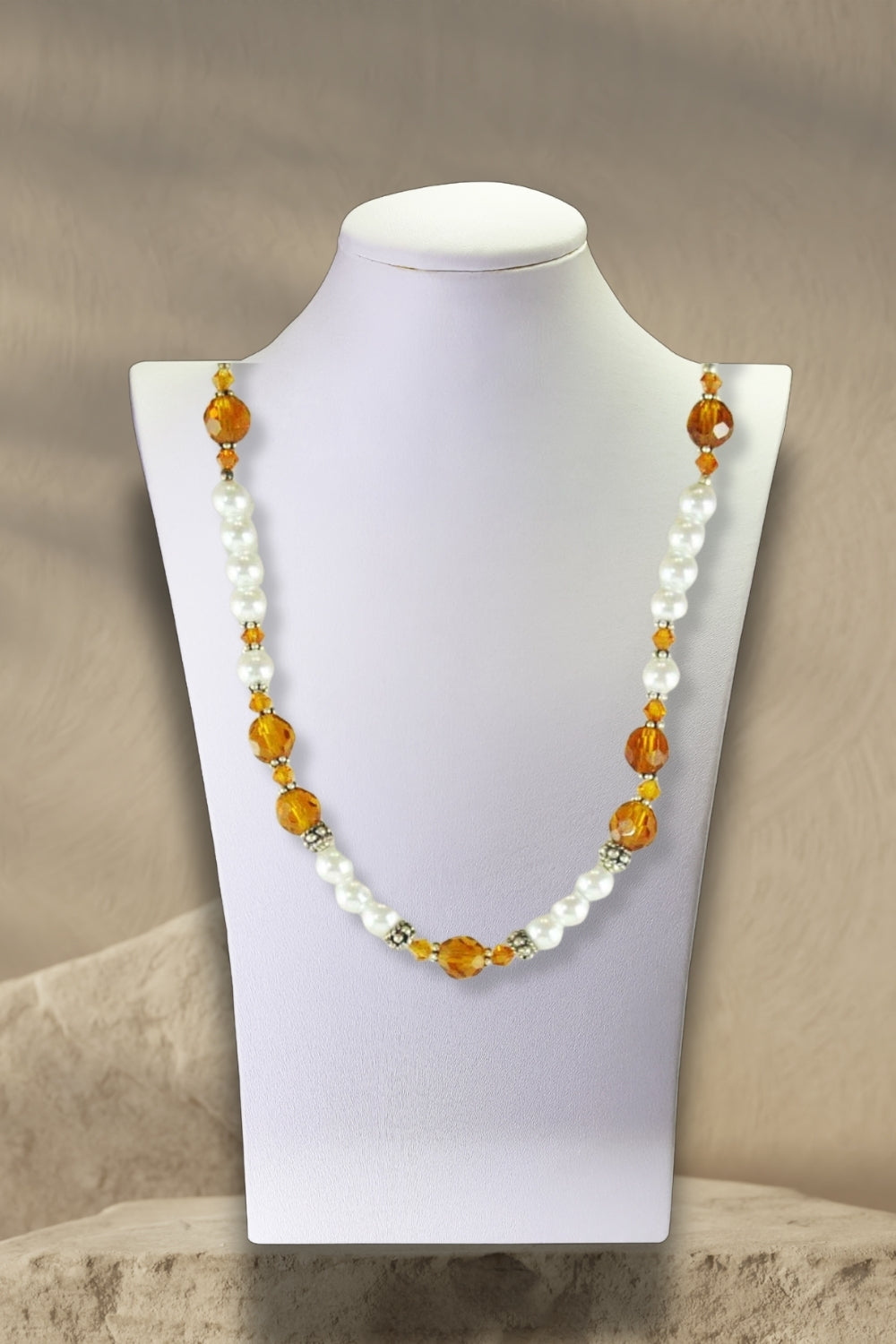 Sivalya Radiance Pearls and Amber Crystals Necklace