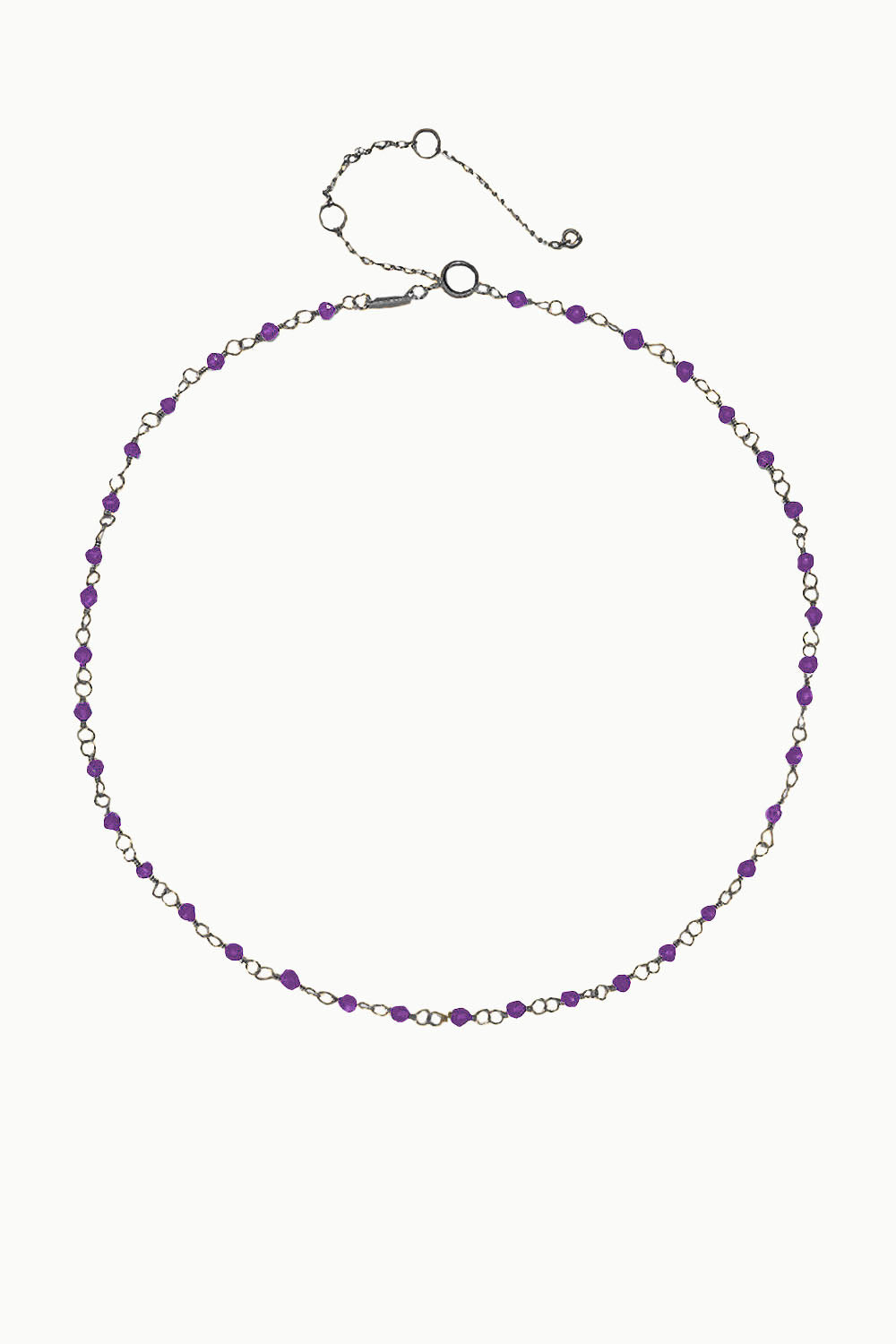 Sivalya Amethyst Beaded Link Chain Necklace