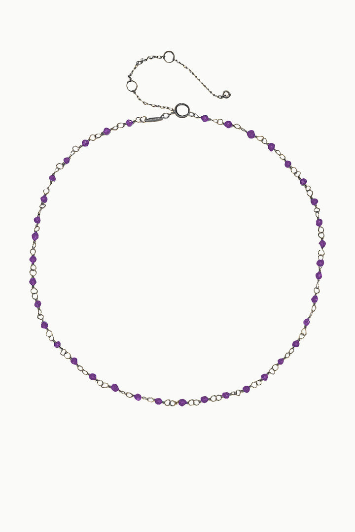 Sivalya Amethyst Beaded Link Chain Necklace