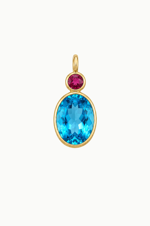 Sky Blue Topaz & Tourmaline Oval Cut Charm