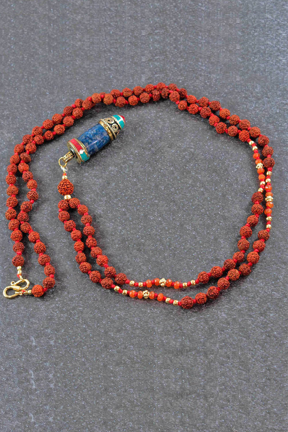 Tenacity Rudraksha Mala With Tibetan Amulet