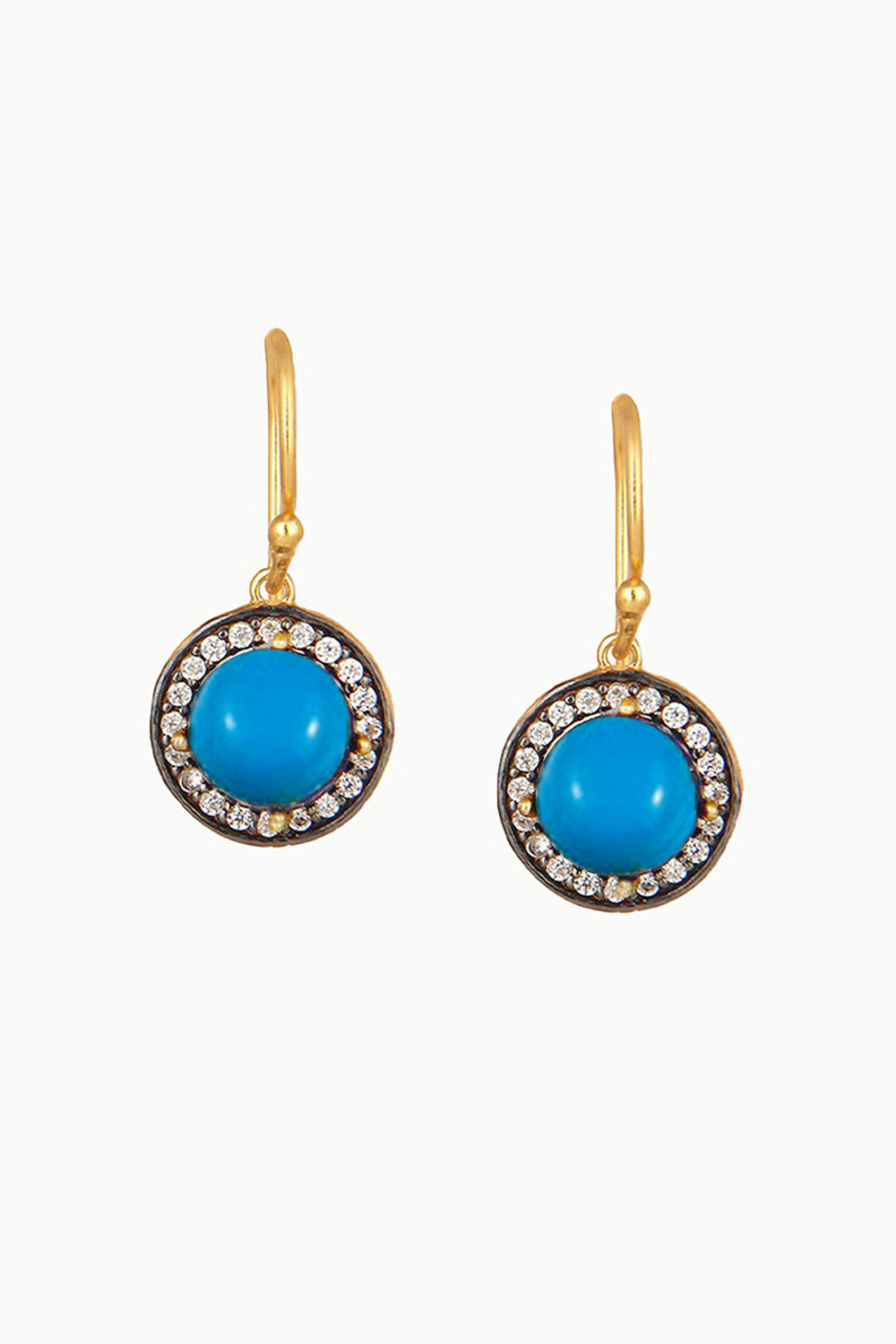 Turquoise Gold Vermeil Earrings - Halo