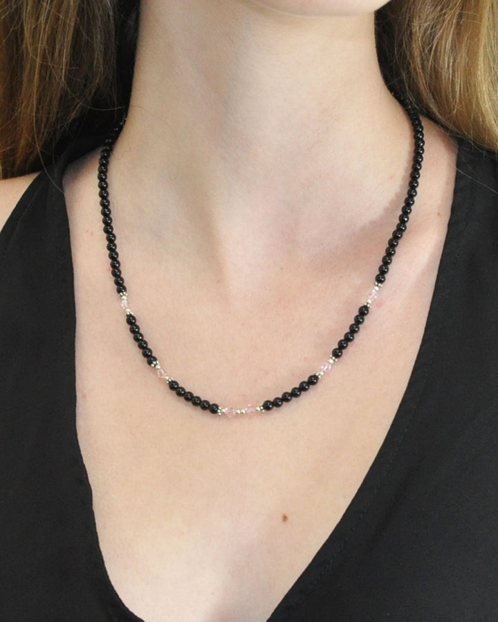 Sivalya Clarity Black Onyx and Quartz Crystals Necklace