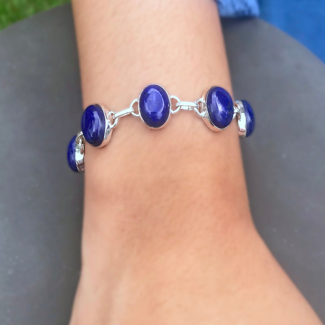 Sivalya Lapis Lazuli Silver Bracelet - Splendor
