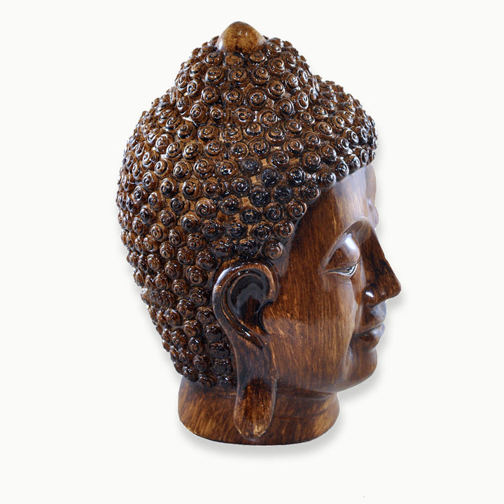 Sivalya Mahogany Wooden Buddha Head Statue