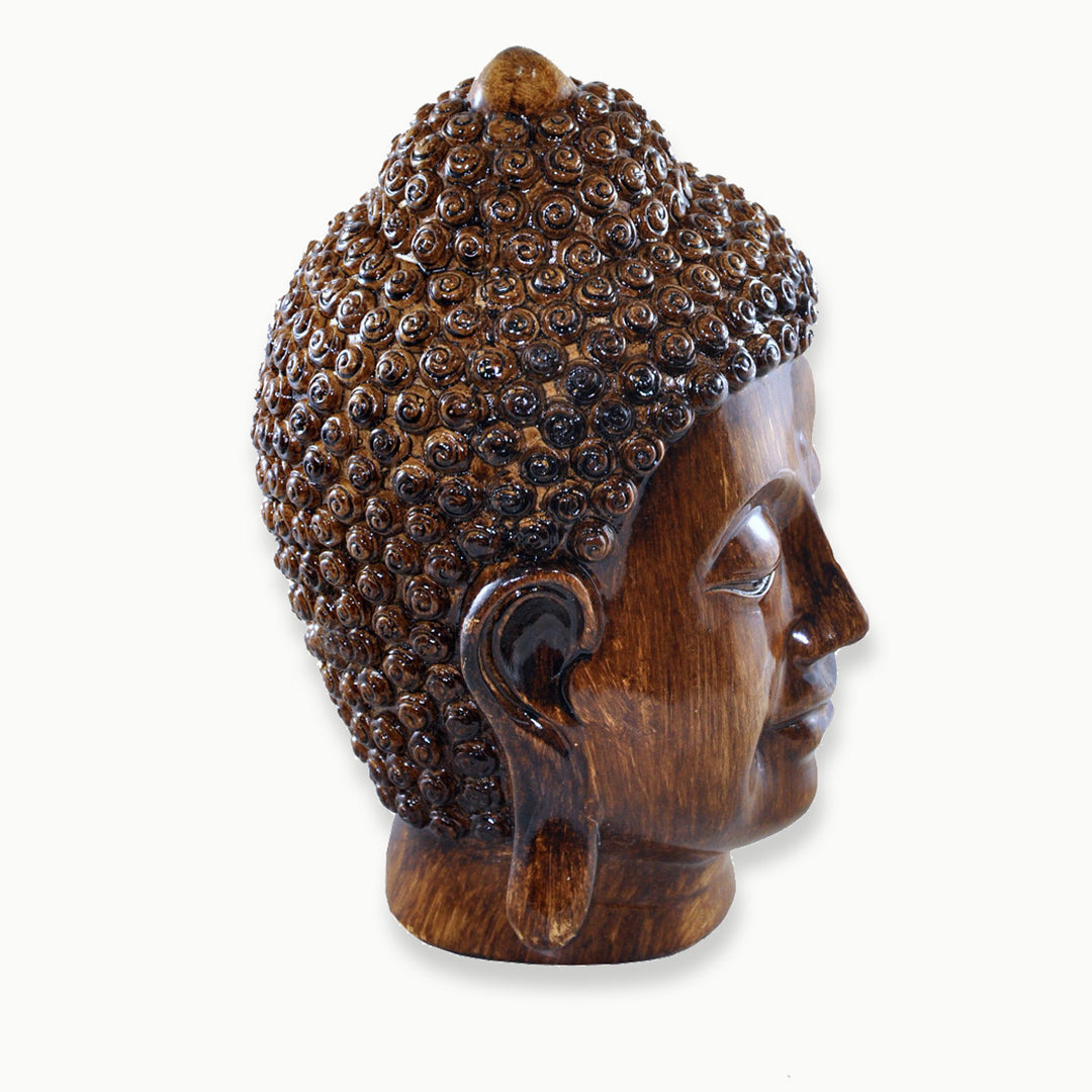 Sivalya Mahogany Wooden Buddha Head Statue