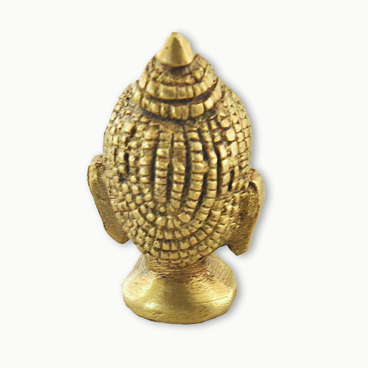 Mini Buddha Head Brass Statue