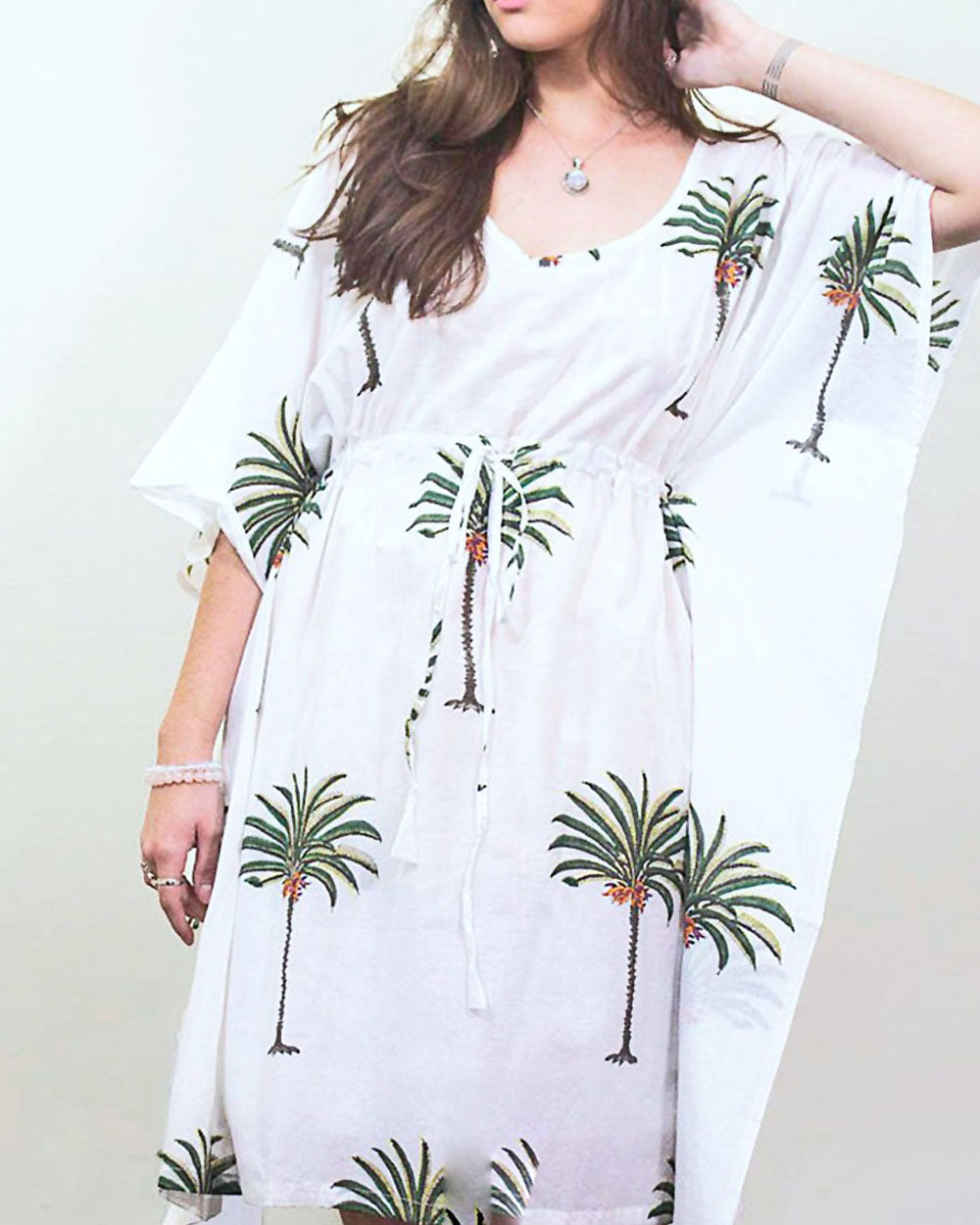 South Beach Organic Cotton Kimono Mini Dress